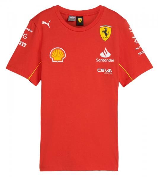 sportliches PUMA X Scuderia Ferrari F1 2024 Team Damen Kurzarm-Shirt Baumwoll-Shirt 701228006 001 Rot