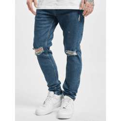 moderne 2Y Premium Herren Jeans Straight Fit Reißverschluss Stretch Blau
