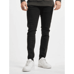 stylische 2Y Premium Herren Jeans Skinny Fit Stretch Reißverschluss mit Baumwolle Schwarz