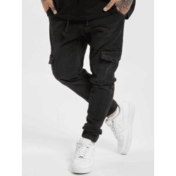 stylische 2Y Premium Herren Jeans Stretch Reißverschluss Taschen mit Baumwolle Schwarz