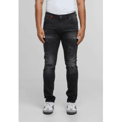 bequeme 2Y Premium Herren Jeans Slim Fit Stretch mit Baumwolle Schwarz