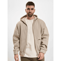 weicher Bazix Republiq Herren Hoodie Reißverschluss Rippbündchen mit Baumwolle Beige