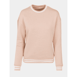 weiches Build Your Brand Damen Sweatshirt Rippbündchen 300 g/m² mit Baumwolle Beige