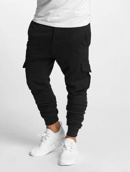 bequeme DEF Herren Jeans Kordelzug Taschen 300 g/m&sup2; mit Baumwolle Schwarz