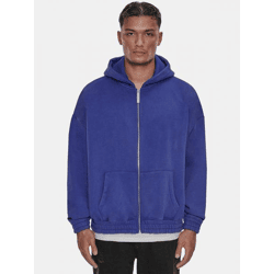 bequemer Dropsize Herren Hoodie Reißverschluss Rippbündchen mit Baumwolle Blau
