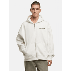 lässiger Dropsize Herren Hoodie Reißverschluss Taschen mit Baumwolle Weiß