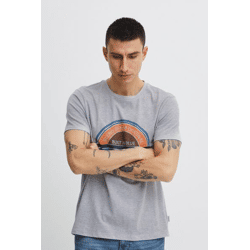 klassisches BLEND Herren T-Shirt mit Rundhals Shirt 20715022-200274 Grau