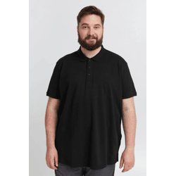 Classic SOLID SDBanjo BT Men's Polo Shirt with 3-Button Placket, Plus Sizes, 21300884-ME-799000, Black