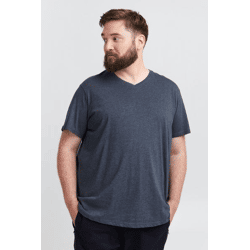 klassisches SOLID SDBedo BT Herren T-Shirt mit V-Ausschnitt Shirt 21300881-ME-1940101 Blau