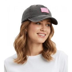 verwaschene ZWILLINGSHERZ Basic Classic Base-Cap mit Logo-Patch Baumwoll-Cap justierbare Cappy Schirm-Mütze 4603M K25357-2 Schwarz