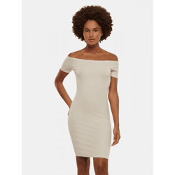 modisches Urban Classics Damen Kleid Stretch 180 g/m² mit Baumwolle Ecru-Weiß