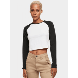 lässiges URBAN CLASSICS Damen T-Shirt Stretch Oversize 180 g/m² mit Baumwolle Weiß/Schwarz