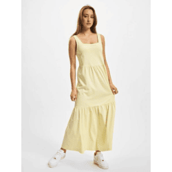 modisches Urban Classics Damen Kleid 180 g/m² mit Baumwolle Pastell-Gelb