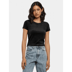 lässiges Urban Classics Damen T-Shirt Stretch Slim Fit 270 g/m² Schwarz
