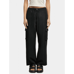 bequeme Urban Classics Damen Jeans Straight Fit Taschen 188 g/m² Schwarz