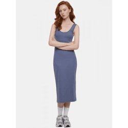 feminines Urban Classics Damen Kleid Stretch 180 g/m² mit Baumwolle Blau