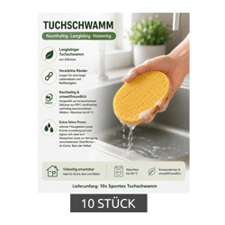 Pack of 10 Spontex cloth sponges with high dirt-absorbing capacity for cleaning a wide variety of surfaces. Cleaning Sponge 7587220 Yellow