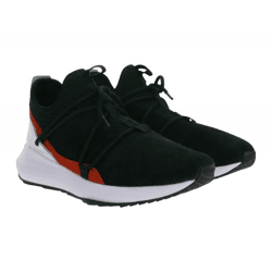 PUMA X Scuderia Ferrari SF Evo Cat II Suede LS Damen oder Herren Sneaker mit Ferrari-Logo Motorsport Leder-Schuhe 306373 01 Schwarz/Weiß/R