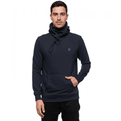 Sportlicher Hoodie für Herren mit cooler Kapuze Sweater Kapuzen-Pullover 19140 Marine-Blau