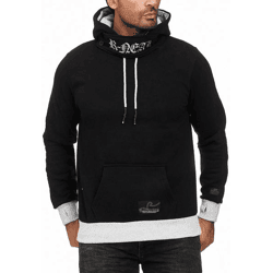 Markanter Kapuzen-Pullover für Herren mit modernem Schnitt Hoodie Sweater 9325 Schwarz
