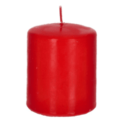 Stumpenkerze, rot, S, ca. 6x8cm
