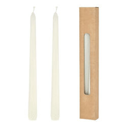 Stabkerze, creme, 2er Set, 25cmH