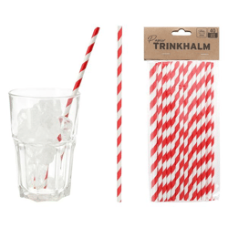 Trinkhalm Rot Weiss, ca. 20cmH, 40er Pack