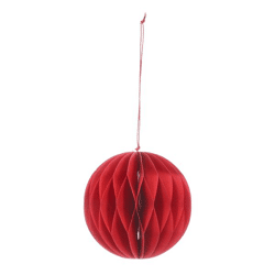 Hänger rund Honeycomb, rot, klein, ca.8cmD