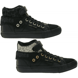 BRITISH KNIGHTS Roco Kinder Mid-Top Sneaker mit Geparden-Muster Schnür-Schuhe mit hoch- oder umklappbaren Schaft Teenager Mädchen B48-370