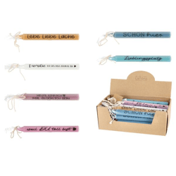Stabkerze mit Spruch 3 19x2cm 6/s