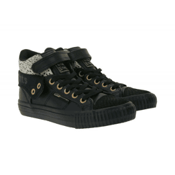 BRITISH KNIGHTS Roco Kinder Mid-Top Sneaker mit Geparden-Muster Schnür-Schuhe mit hoch- oder umklappbaren Schaft Teenager Mädchen B48-370
