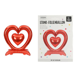 Folienballon stehend Herz, rot, ca. 110cmH