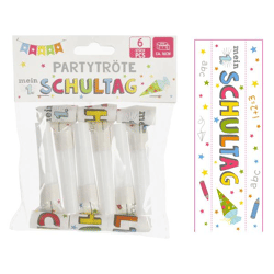 Partytröte Schulanfang, 6er Set, ca. 16cmH