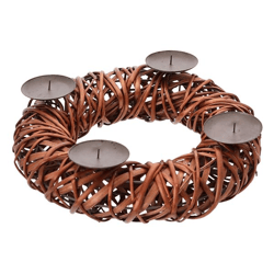 Advent wreath, brown willow, large, approx. 35 cm in diameter