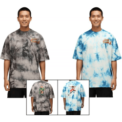 RE:COVERED X CAPCOM Herren T-Shirt mit Street Fighter-Print Baumwoll-Shirt Rundhals-Shirt in Grau mit Blanka oder in Blau mit Vega
