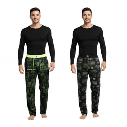 RE:COVERED X XBOX Series X Loungepants Herren Schlafanzug-Hose stylische Pyjama-Hose in Schwarz/Grün oder Schwarz/Neon-Grün