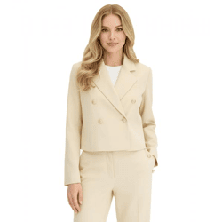 stillvoller Kurzblazer für Damen mit Schmuckknöpfen Ausgeh-Blazer Business-Blazer 950017 Beige