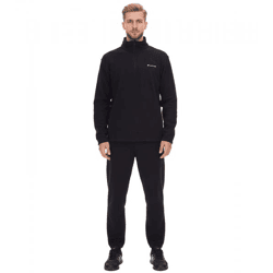LOTTO Herren Fleece-Sweater Trainings-Pullover mit Reißverschluss Sweat-Zipper MPFX1000NET Schwarz