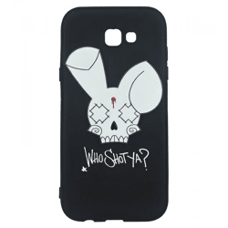 WHO SHOT YA? Bunny Logo Samsung Phone Case, Black, A7 2017/A720