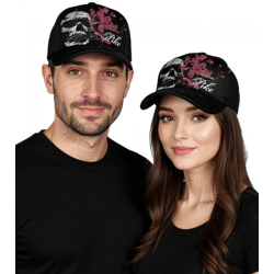 Pike Apparel Unisex Trucker-Cap aus dem Rock-Bereich Base-Cap mit Totenkopf und Patronen-Applikation TC109526PIK Schwarz