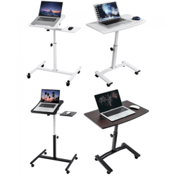 Tatkraft Laptop-Tisch höhenverstellbarer Arbeits-Tisch 360 Grad drehbare Räder Bett-Tisch Vanessa 40x45cm in Schwarz und Weiß oder Salut