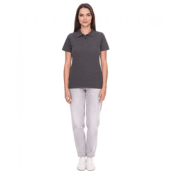 ELEVATE Helios Damen Polo-Shirt Baumwolle Polo-Hemd Pique-Strick 180 g/m² 38107980 meliert Anthrazit