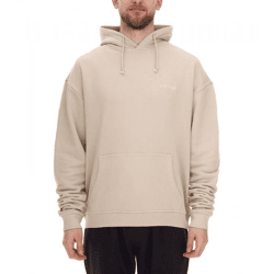 STONES Men's Oversized Hoodie: Modern 400 gsm Cotton Hoodie with Hood and Embroidered Logo, Beige
