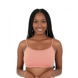 Sixth June Damen Crop-Top mit verstellbaren Spaghettiträgern ärmelloses Baumwoll-Shirt 32965 Lachsrosa