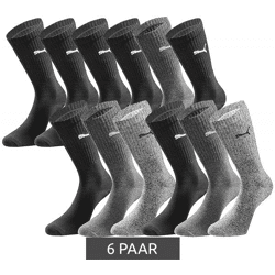 6 Paar PUMA Crew-Socken dickere Business-Strümpfe mit gepolsterten Fußbereich Baumwoll-Socken atmungsaktive Alltags-Socken lange Strümpf