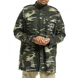 Sixth June Men's Long-Sleeve Shirt in Camouflage Style, Cotton Shirt with Buttons, M2344VJA, Green/Black/Brown