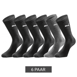 6 Paar PUMA Crew-Socken dickere Business-Strümpfe mit gepolsterten Fußbereich Baumwoll-Socken atmungsaktive Alltags-Socken lange Strümpf