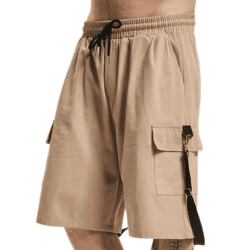 vsct Logan Herren Bermuda-Shorts Beintaschen mit Zierschnallen kurze Cargo-Hose 5643272 Beige