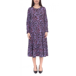 Aniston Casuals Damen Sommer-Kleid mit Animal-Print Maxi-Kleid 3172 5116 Schwarz/Lila/Blau