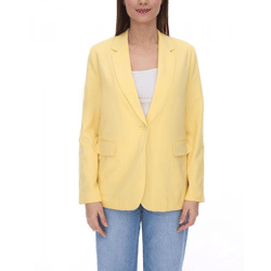AjC Women's Blazer: Hip-length boyfriend blazer with lining and single-button closure 53438757 Yellow